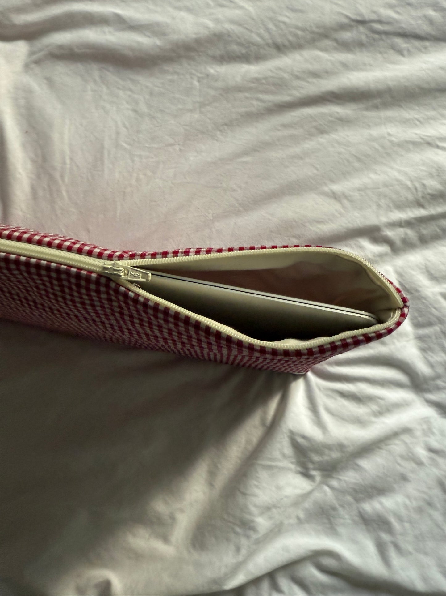 Cherry Gingham Quilted Laptop Case