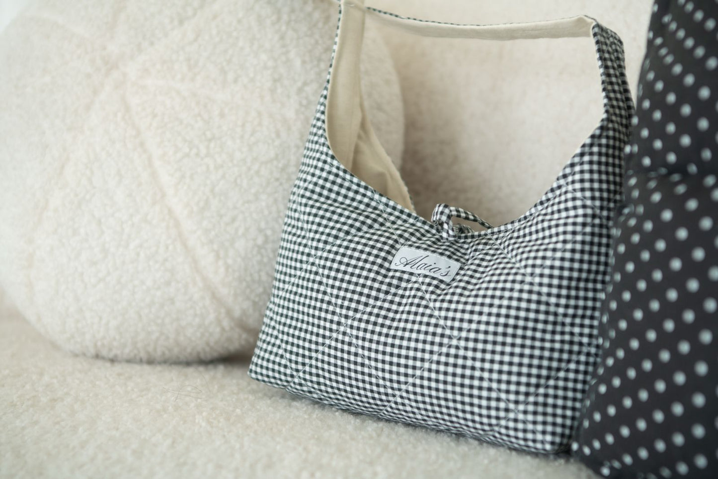 Black Gingham Shoulder Bag