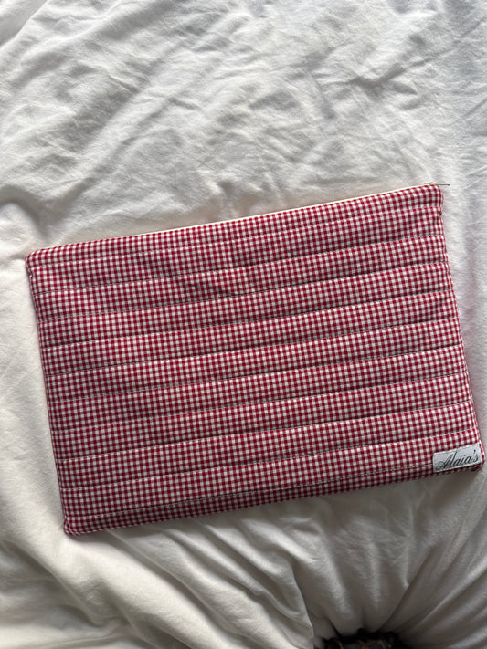 Cherry Gingham Quilted Laptop Case