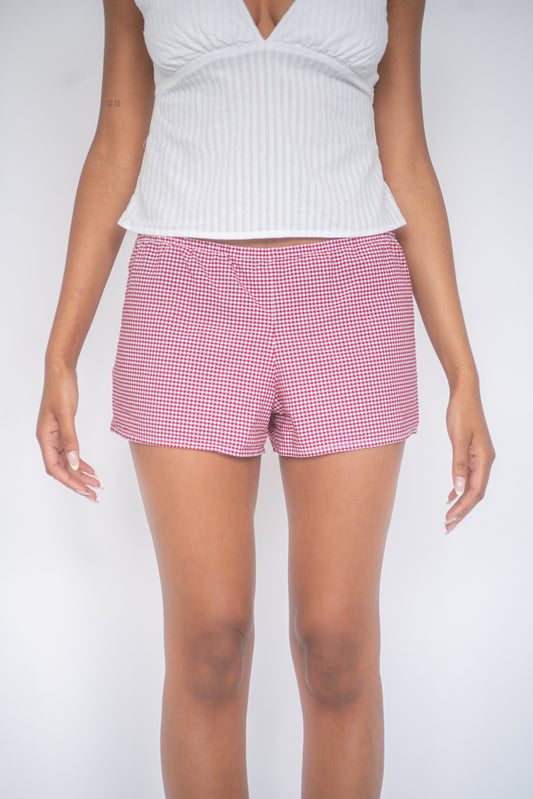 Cherry Gingham Mini Shorts